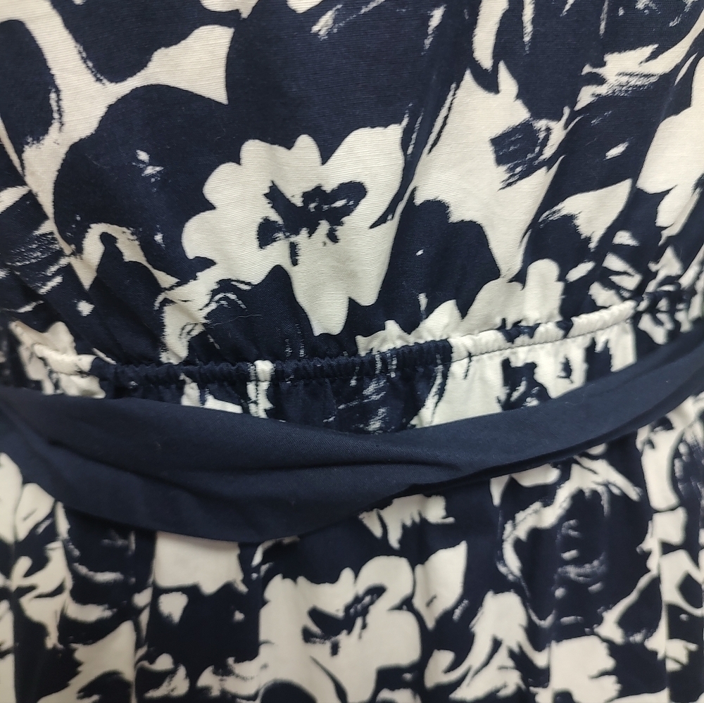 Motherhood Maternity Small Navy and White Floral Midi Dress - Picture 6 of 8